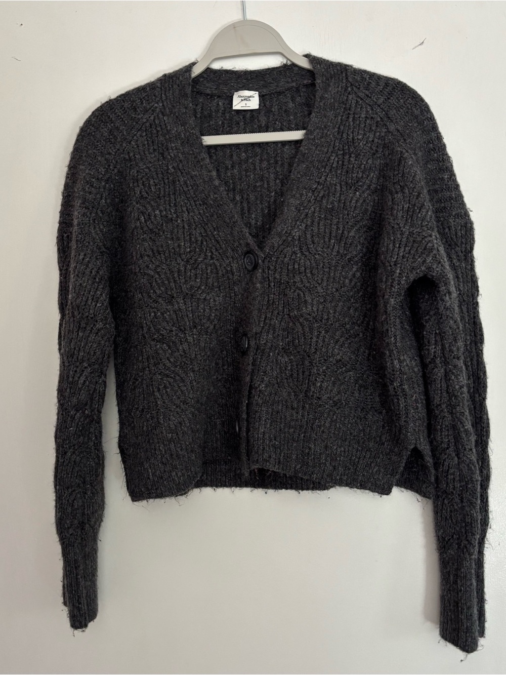 Abercrombie & Fitch Dark Charcoal knit cardigan